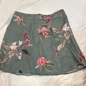 Show Me Your MuMu Floral Mini Skirt in Green and Pink
